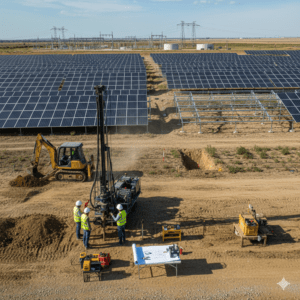 soil investigation and a solar power plant