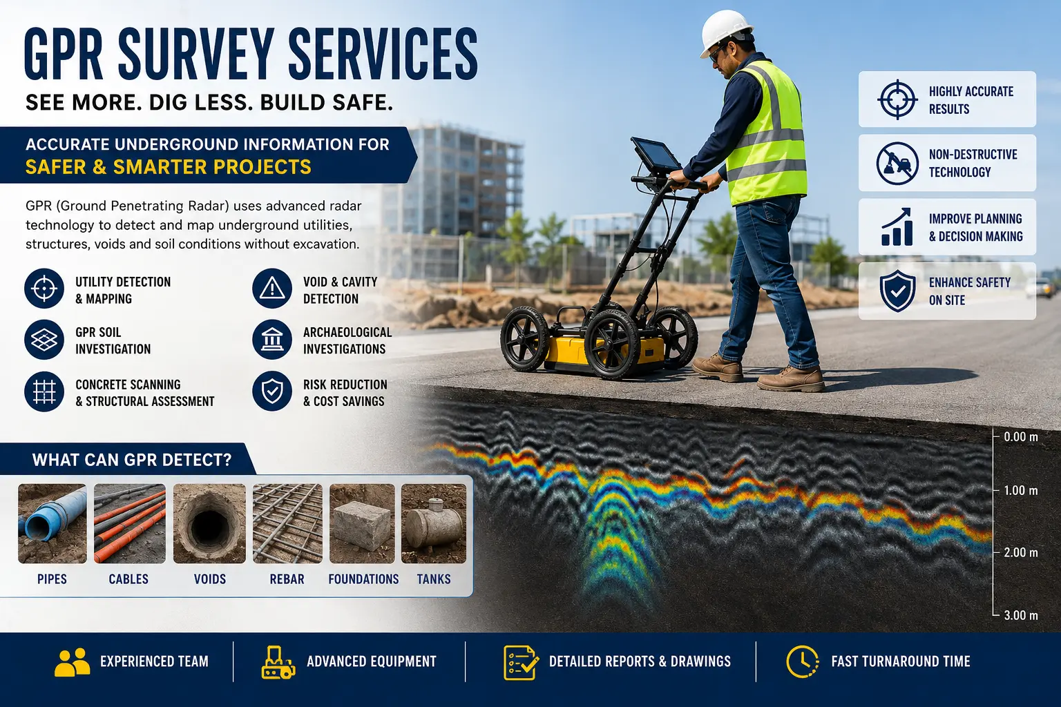 Ground probing radar survey